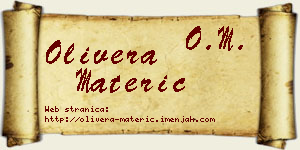 Olivera Materić vizit kartica